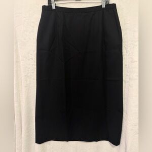 Pendleton 100% Virgin Wool Skirt Womens 16W Vintage Black Maxi Long Lined Modest